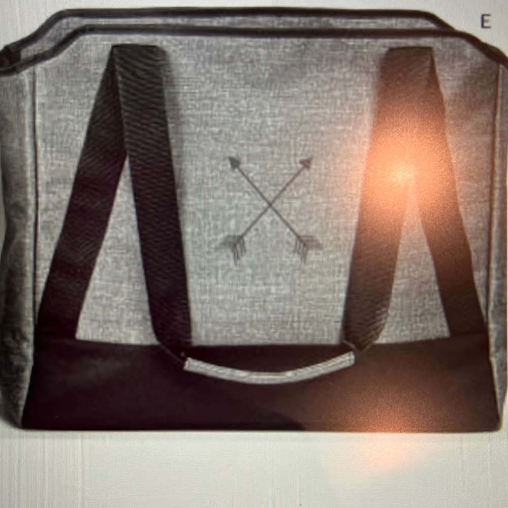 ThirtyOne Ultimate Organizing Tote in Charcoal crosshatch/Purdue lettering.